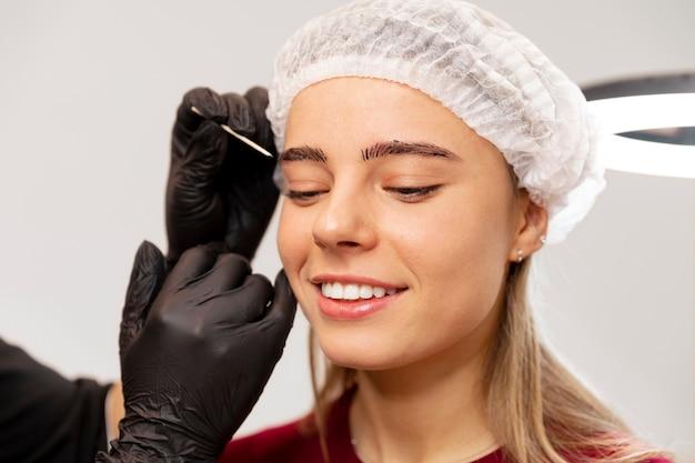 Eyebrow tattooing using microblading techniques in Melbourne